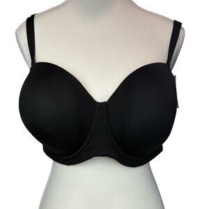 WACOAL 44DD Bra Red‎ Carpet Strapless Black Convertible Padded Underwire 854119